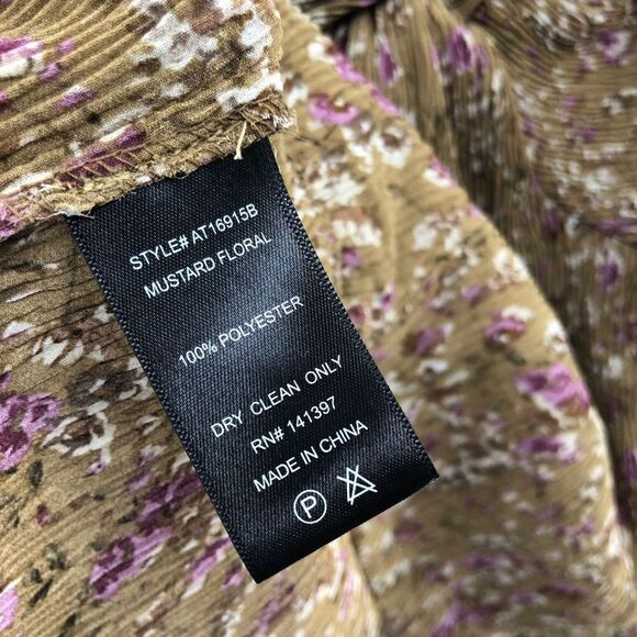 ASTR THE LABEL Twist Front ‎ Mustard Floral Top  M - Picture 5 of 10